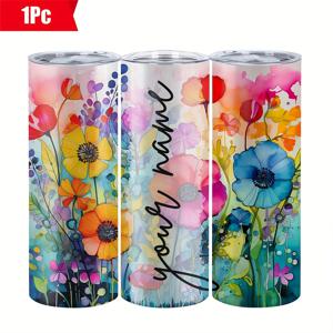 TEMU 1pc 개인화 스테인레스 스틸 텀블러 - 20oz & 40oz 커스텀 이름 보온 보냉 물병, BPA 프리, 뜨거운 및 차가운 음료용 재사용 가능한 드링크웨어, 여행 및 휴일에 이상적 - 손세척전용