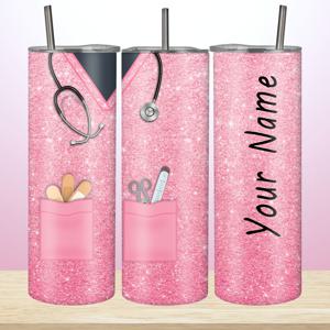 TEMU 1pc 개인화된 20oz 간호사 텀블러, BPA-프리 스테인레스 스틸, 커스텀 이름 더블 벽 진공 보온 보냉 여행 머그, 누출 방지, 등산 및 야외 활동에 이상적, 크리스마스, 추수감사절, 어머니의 날 선물, 간호사, 간호사 실무자 감사의 선물