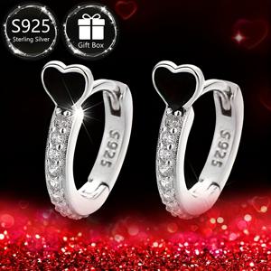TEMU 2pcs 우아한 925 스테인리스 스틸 하트 드랭글 귀걸이 - 데이, 어머니의 날, 그리고 일상적인 착용에 완벽합니다 | 선물 상자 포함, 파티, 결혼식, 특별한 기념일, 일상적인 귀걸이에 이상적 | 우아한 드랭글 귀걸이 | 내구성 있는 귀걸이