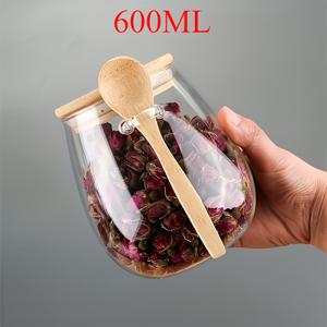 TEMU 1개의 병과 1개의 숟가락 세트: 커피, 설탕, 차, 소금, 사탕 및 향신료용 밀폐 유리 보관병 - 가정, 레스토랑 및 푸드 트럭을 위한 이상적인 주방 정리함