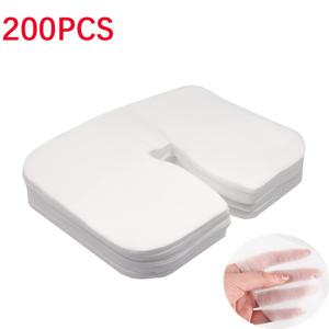 TEMU 200개 비스듬한 비닐용품 헤드 패드 타월 구멍 타월 미용실 마사지 침대 타월, 베개 타월, 하트 모양 U 모양 얼굴 패드, 구멍 타월