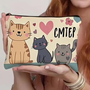 TEMU 세 마리의 고양이와 하트 테마가 특징인 독특한 메이크업 가방으로, 크기는 23*17cm/9.05*6.69인치입니다. 이 사랑스러운 화장품 파우치는 여성, 소녀, 친구, 자매, 동물 애호가에게 완벽하며, 생일, 졸업, 우정 또는 여행을 위한 훌륭한 선물이 됩니다.