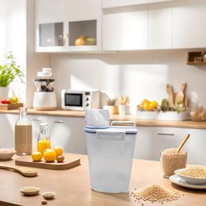 TEMU 1pc 방수식 식품 보관 용기 - 누출 방지 및 습기 방지, 내구성 있는 PE 소재, 곡물, 견과류, 밀가루 및 쌀에 적합 - 식품을 신선하고 보관함을 정리할 수 있습니다, 주방 사용에 이상적, 보관함 보관 솔루션 | 현대 주방 용기 | 안전한 잠금 장치, 식품 보관 용기