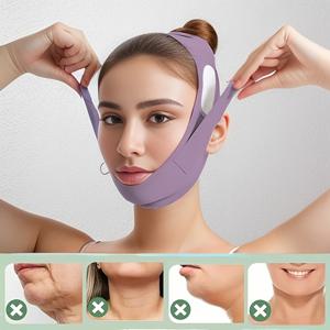 TEMU 조절 가능한 V라인 페이스 리프팅 마스크 - 통기성, 재사용 가능한 얼굴 성형 밴드, 이중 턱 감소 및 탄력 향상용, 턱 감소기|마스크