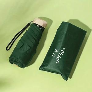 TEMU 초경량 휴대용 컴팩트 포켓 우산 - 가벼운 골든 핸들, 방풍 기능, UV 차단, 6-리브 프레임, 내구성 있는 캐노피, 다양한 색상, 수동 개폐식, 모든 날씨에 적합, 여아를 위한 미니 슬리브 우산, 하이킹, 해변, 정원 산책에 완벽, 선물 및 어머니날 선물로 이상적