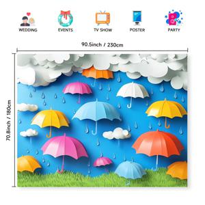 TEMU 우산과 구름 벽 Tapestry - 세탁기 사용 가능한 폴리에스터 원단, 다양한 사이즈로 제공 (39x59인치, 51x59인치, 70.8x90.5인치) - 실내용 생동감 있는 홈 데코, 장식용 Tapestry|기발한 예술 작품|내구성 있는 Tapestry