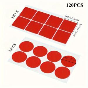 TEMU 120개 아크릴 양면 테이프 세트, 방수, 잔여물 없음, 플라스틱, 유리, 돌, 금속용 - 30mm 원형 및 40mm 사각형, 거실, 사진 걸이, 자동차 인테리어 장식에 이상적