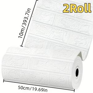 TEMU 2 롤 3D 벽 스티커, 각 10m x 10m, 모양과 줄무늬 스타일, 자체 접착, 세탁 가능, 쉬운 설치, 방수, 습기 방지, 거실, 침실, 식당 장식용