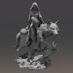 TEMU 복잡한 회색 늑대 & 빨간 모자 소녀 레진 피규어 키트 - 50mm, 성인용 자체 조립 모델, 튼튼한 ABS, 인내심 향상, 신화 테마, TD-6993/3D