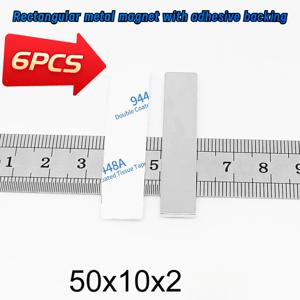 TEMU 6개 502mm N52 얇은 희토류 자석, 테이프 포함 50*10*2 직사각형 네오디뮴 자석, 양면 테이프 사무실, 냉장고, 주방, 홈 데코 및 수납용 완벽한 희토류 네오디뮴 자석