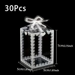 TEMU 30pcs 우아한 투명 나비 선물 상자 - 리본이 달린 PVC, 다기능 디자인으로 결혼식, 생일, 신부 축하 및 더 많은 행사에 적합 - 촛불, 인형, 과자 및 파티 선물에 완벽 - 다용도 휴일 포장, 축제 선물 포장 | 나비 디자인 | 투명한 시각