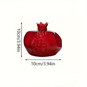TEMU 1개 아트 데코 유리 석류 화병, 수공예 기하학적 꽃 디자인, 라운드 탁상 장식용 화병, 신선하고 수경재배 식물을 위한, 전기 없이 실내 물 채우기 장식