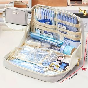 TEMU 연필 케이스, 문구 가방, 대용량 연필 상자, 휴대용 연필 케이스, 화장품 가방, 휴대용 선물, 사무실, 학교, 청소년, 소녀, 소년, 남성, 여성 및 성인에게 적합합니다.