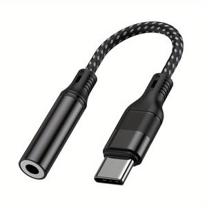 TEMU 삼성 S23 S22 S21 S20 울트라 아이패드 프로 샤오미 원 플러스 USB C 헤드폰 오디오 케이블에 적합한 Type C To 3.5mm Aux 어댑터