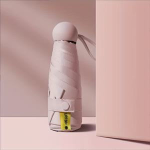 TEMU 여성용 1개의 컴팩트 다섯 접이식 우산, 휴대용 듀얼 사용 미니 포켓 우산, 190T 자외선 차단 원단, 철제 리브 6개, 수동 개폐, 플라스틱 손잡이, 캐주얼 귀여운 베이직 스타일, 발렌타인데이/세인트 패트릭 데이/어버이날/할로윈/크리스마스에 완벽한 선물