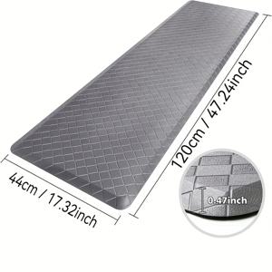 TEMU 1pc 슈퍼 편안한 인간 중심 주방 매트 - 미끄럼 방지, 부드러운 폼 쿠션, 내구성 및 쉽게 청소, 손세탁만, 2025년 새로운 패턴 경사 디자인, 사무실, 싱크대 및 세탁실에 완벽한 주방 바닥 매트