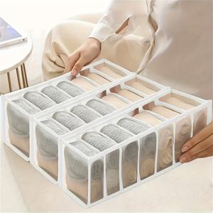 TEMU 3pcs 직물 메쉬 속옷 및 양말 정리함 - 패션 화이트/블랙 브래지, 팬티 및 액세서리 서랍 분리기, 보관 속옷, 팬티 및 양말 정리함, 여행 보관 가방, 의류 보호 가방
