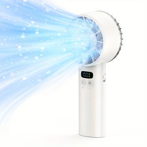 TEMU 휴대용 USB 충전식 허리케인 아이스팩 팬 – 5200mAh 배터리, 100가지 냉각 속도, 듀얼 칩 제어, ANC 무소음 모터, 야외 캠핑, 사무실 및 스포츠용 가벼운 휴대성, 끈 포함|캠핑선풍기