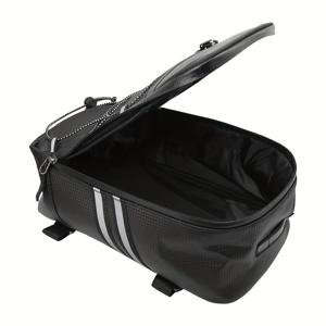 TEMU 고품질 8L 보온 쿨러 기능이 있는 자전거 트렁크 백, 반사 안전 스트랩 및 탈착식 어깨끈 포함 - 대용량 MTB 사이클링용 후면 캐리어, 블랙