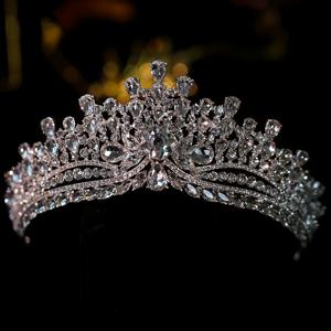 TEMU 우아한 라인스톤 신부 티아라 - 결혼식, 생일 및 특별한 날을 위한 중앙 보석이 있는 반짝이는 왕관 헤드피스, 생일 선물 주얼리 | 복잡한 티아라 디자인 | 반짝이는 보석
