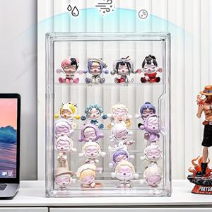 TEMU 5단 투명 아크릴 미스터리 박스 보관 디스플레이 케이스, 트레이딩 카드 및 애니메이션 피규어용 자석 방진 및 정리함 포함, 발렌타인데이 선물 포장 상자, 분리가 가능한 4개 칸막이 포함, 스택 가능 MEGA 400%