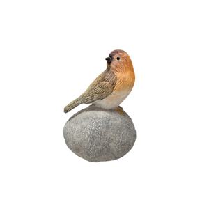 TEMU 【자연에서 영감을 받은】 돌 위의 러스틱 레진 새 조각상, 현실적인 동물 피규어, 야외 정원 조각, 탁상 장식, 결혼 선물, 전기나 배터리 필요 없음, 홈 데코용 조각상