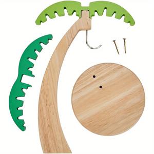 TEMU 인공 잎과 후크가 있는 1개 나무 바나나 트리 행거 - 주방 및 거실용 스타일리시 과일 보관대, 바나나, 포도 등에 적합, 설치 쉬운 문 장착 디자인, 다용도 후크