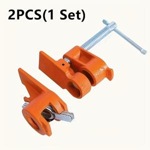 TEMU 1 세트 2pcs 강철 파이프 클램프 세트 목공용, 3/4 인치 내구성 있는 금속 파이프 클램프, 목공자용 조절 가능한 목판 클램프, 결합 및 드릴링을 위한 견고한 퍼즐 클램프 도구 세트