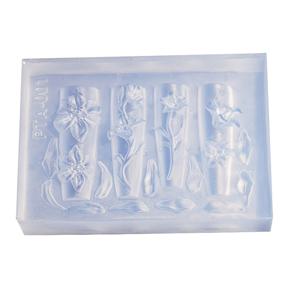TEMU 1pc 우아한 리리 꽃 네일 아트 몰드 - 3D 인쇄 아이스 꽃 디자인, 실리콘 스타일링 도구 및 프린팅 템플릿, DIY 네일 아트용, 네일 살롱, 레진 액체 몰드, 네일 아트 용품 | 꽃형 네일 디자인 | 내구성 있는 실리콘 몰드, 네일 아트 키트