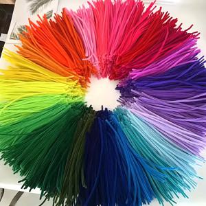 TEMU DIY 공예용 200개 멀티 컬러 셔닐 스템 - 유연하고 구부릴 수 있는 플러시 헤어 루트 스틱, 핑크, 오렌지, 노랑, 녹색, 파란색, 보라색 등 생동감 넘치는 색상 - 창의적인 프로젝트와 예술적 디자인에 완벽함