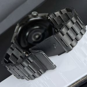 TEMU 22mm & 20mm 솔리드 스테인리스 스틸 3링크 시계 밴드 - 블랙 & 실버, 퀵 릴리스 디자인, 폴드오버 클래스프, 삼성 7/6/5/4/액티브, 샤오미 스마트 워치 S4, S3, S2, S1 등과 호환되는 다재다능한 핏, 비즈니스 스타일, 시계 액세서리 | 우아한 시계 밴드 | 내구성 있는 시계 밴드, 스테인리스 스틸 시계 밴드