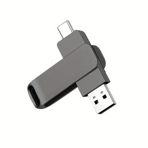 TEMU 4GB/100GB/128GB 듀얼 USB C 플래시 드라이브 - 2-in-1 USB 2.0 & C형 OTG 썸 드라이브, 스마트폰, 태블릿, 노트북용 고속 메탈 메모리 스틱