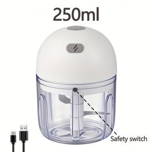 TEMU 1200RPM 모터가 장착된 무선 식품 프로세서 - 250ml 용량, 충전식 배터리, 고기, 야채, 양파, 마늘 등을 다지기에 적합한 휴대용 주방 가전제품, 다지기 | 현대적인 주방 가전제품 | 내구성이 뛰어난 플라스틱 구성, 식품 프로세서|마늘다지기