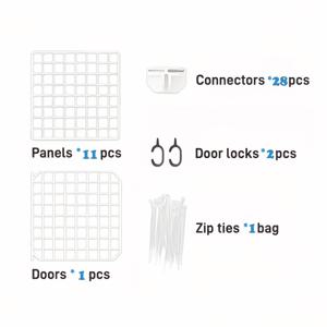 TEMU DIY 금속 애완동물 놀이장, 문이 있는 - 실내/실외 모듈식 케이지, 고양이 및 개용, 소형 동물용 맞춤형 크기, 탈출 방지, 강철 합금, 쉬운 조립, 실내 놀이장 | 세련된 금속 울타리 | 내구성 있는 강철 놀이장