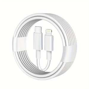 TEMU LAIHONEN 3FT USB-C to Lightning 케이블, 실리콘 20W 빠른 충전 및 데이터 동기화 코드, 남성에서 여성으로, iPhone 14/13/12/11/XR/XS/X/8/7/6 Plus용 USB 충전, CarPlay와 호환, 내구성 및 유연한 디자인, 자동차 충전기 케이블 | USB 케이블 | 실리콘 케이블, 충전기 액세서리