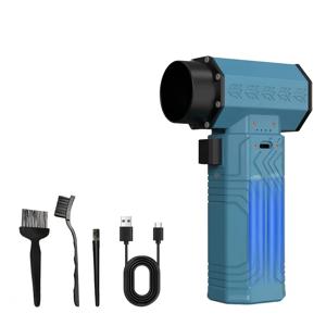 TEMU 강력한 230,000RPM 휴대용 터보 제트 팬 공기 송풍기 - 추진력 600g, 바람 속도 70m/s, 타입-C 빠른 충전, 10000mAh 배터리, 브러시리스 모터로 눈 제거, 건조, 바베큐, 캠핑 등에 적합, 휴대용 공기 송풍기 | 다기능 선풍기 | 하이테크 블로워|캠핑선풍기