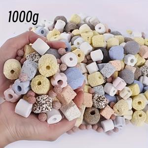 TEMU 1000g/2.2lb의 나노 볼과 석영 가루 아쿠아리움 필터 미디어 - 다기능 세라믹 링과 스폰지, 어항에 적합