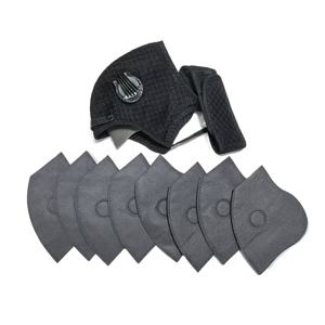 TEMU 1pc 마스크 + 4/6/8pcs 필터, 분리 가능한 필터, 통기성, 기하학적 패턴, 폴리에스터 소재, 후크 & 루프 클로저, 직조 방법, 블랙/블루, 사이클링, 러닝, 워킹, 야외 스포츠용|마스크|KF94마스크