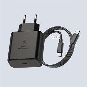 TEMU 빠른 충전 울트라 라피드 USB-C 30W 빠른 충전기, 2M 케이블, 삼성 갤럭시 S24 S23 S22 S21 S20 울트라, 노트 20/10/9, 아이폰 15, 아이패드, 구글 픽셀 - 범용 호환성, 퀵 충전, 유럽 표준 플러그, USB 충전기|C타입충전기