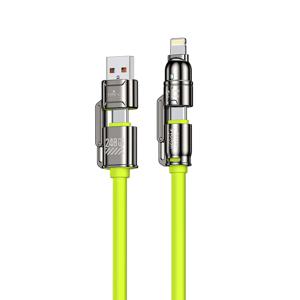 TEMU 최대 240W 4in 1 고속 충전 케이블, 두 드래그 두 충전 코드와 USB-A/Type-C/Lightning, 아이폰 16/15/14/13/12/11 프로 맥스용 네 대 한 고속 충전 케이블, 삼성 갤럭시 S25/S24/S23 울트라용, LG용, 모토 G용, 구글 픽셀용