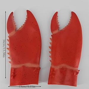 TEMU 귀여운 게발 라텍스 장갑 2개 세트, 노벨티 의상 액세서리, 비전기식, 깃털 같은 디자인, 할로윈, 크리스마스, 부활절, 발렌타인데이, 파티 장난감 및 무대 공연용 완벽