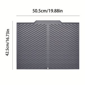TEMU 1pc FlexiDrain 실리콘 식기 건조기 매트 - 접이식, 열 저항성 냄비 홀더 패드, 식기 세척기 안전 트리브 매트, 주방 액세서리, 식기 및 주방용품용 다목적 건조판, 주방 배수 솔루션 | 현대 주방 매트 | 내구성 주방 매트, 식기 건조대|식기건조대|식기건조기