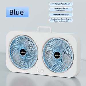 TEMU 소프트 버튼 제어, 내장 충전식 1800mAh 배터리, USB 충전, 내/외부 사용 가능, 후크 및 스탠드 포함, 사무실, 기숙사, 캠핑에 적합한 2개의 헤드 3단계 조절 가능한 휴대용 USB 팬|USB|캠핑선풍기|USB