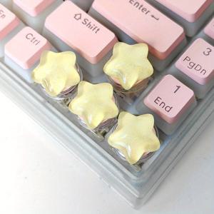 TEMU 4pcs 스타 모양 투명 투명한 키캡, 기계식 키보드용 크로스軸 호환성, 아크릴 (PMMA) 재질, 3D 위치 지정, 게임 경험 향상|키캡|키캡