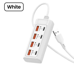 TEMU 멀티포트 USB 충전 8in 1 전원 스트립 데스크탑 충전기 USB 전기 소켓 어댑터 PD 타입 C 허브 충전기