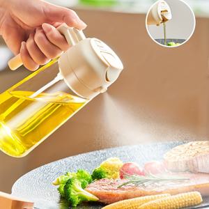 TEMU 요리용 오일 스프레이 병 - 미스트 및 붓기 겸용 주방 오일 디스펜서, 미끄럼 방지 그립, 에어프라이어, 샐러드, 볶음 요리에 정밀 제어 가능 - 블랙|에어프라이어|오일스프레이