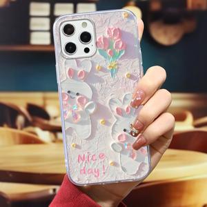 TEMU 아이폰 16 귀여운 토끼 패턴 폰 케이스 고급 실리콘 아이폰 15 11 13 14 12 Pro Max XR XS Max X 8 7 Plus 2020 SE 내충격 소프트 범퍼 남학생 여학생 선물 남성 MD6 그래픽 셀 케이스 크리스마스 선물|핸드폰케이스|휴대폰케이스