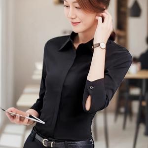 TEMU 우아한 폴리에스테르 여성 블라우스 - 단색, 라펠 칼라, 싱글 브레스티드 롱 슬리브 셔츠로 봄/가을용, 캐주얼 비즈니스 오피스 의상, 일반 핏 웨이븐 탑