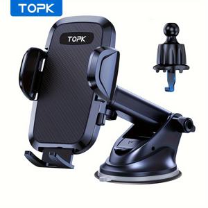 TEMU TOPK 2-in-1 업그레이드 자동차 전화 홀더 마운트 [불편한 도로 친화적] 자동차 대시보드 에어 벤트 핸드프리 마운트 휴대 전화용|그립톡|핸드폰거치대|휴대폰거치대