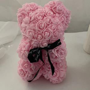 TEMU 1pc 로즈 베어 인공 거품 꽃 데이, 어머니의 날, 기념일, 결혼 선물을위한 장미로 만든 곰 6.69 * 9.05in 어머니의 날 선물 생일 선물
